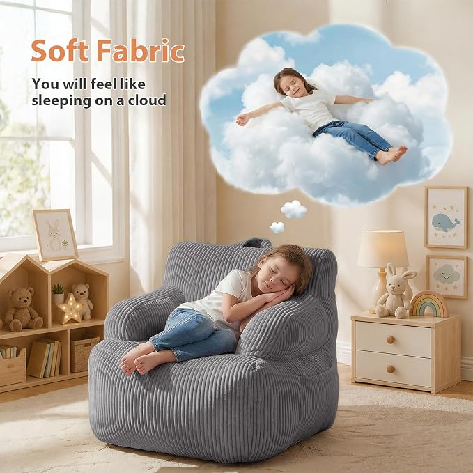Bean Bag Chairs for Kids with Armrests, Comfy Kids Bean Bag Chair, Stuffed - Image 3