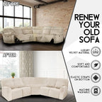 LightInTheBox 7-Piece Velvet Stretch Reclining Couch Covers 5 Seats Corner Sofa - Image 2