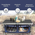 Folding Camping Table with Storage Compartment Aluminum Lightweight Camp - Image 4