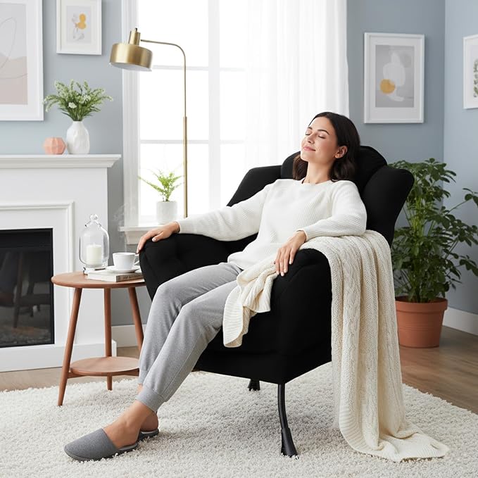 Lazy Chair, Modern Soft Reading Chair Accent Contemporary Sofa Chair - Image 2