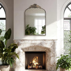 Arch Antique Black Mirror, 24x36inch Baroque Style Vintage Mirror, Metal Frame - Image 4