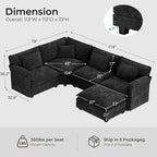 ELUCHANG 114" Oversized V-Shaped Cloud Couch Modular Sectional Sofa - Image 2