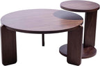 GDFStudio Round Nesting Coffee Table Set of 2, Modern Wooden Accent Side Table - Image 9