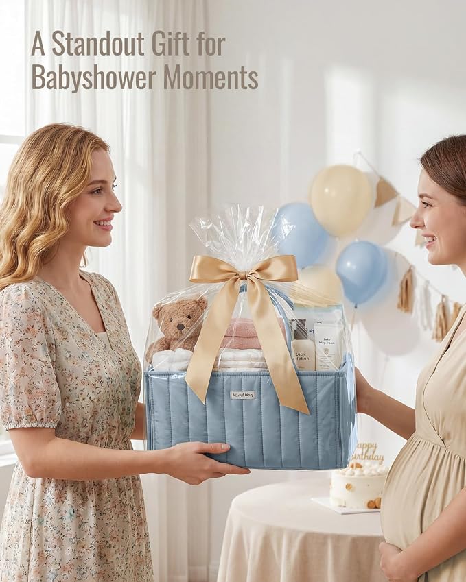 Blissful Diary Baby Diaper Caddy Organizer, Stylish Storage Basket - Image 9