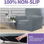 ZNSAYOTX Luxury Velvet Sofa Cover 3 Piece Stretch Loveseat Covers - Image 5