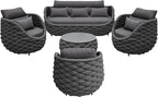 TWT Outdoor Patio Furniture Set, 5 Pieces Aluminum Sectional Sofa, Metal Patio - Image 3
