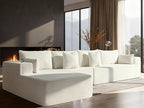 138" Cloud Sectional Couch, Comfort L Shaped Boneless Couch by VYUXWO