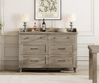 WAMPAT 6 Drawers Dresser for Bedroom, Farmhouse Wooden Chest of Drawers Baby - Image 3