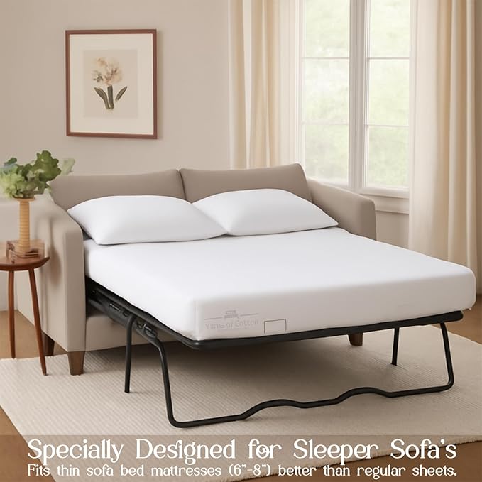 Yarns of Cotton Sleeper Sofa Bed Sheet Set - Image 3