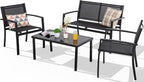 Shintenchi 4 Pieces Patio Furniture Set All Weather Textile Fabric Outdoor - Image 9