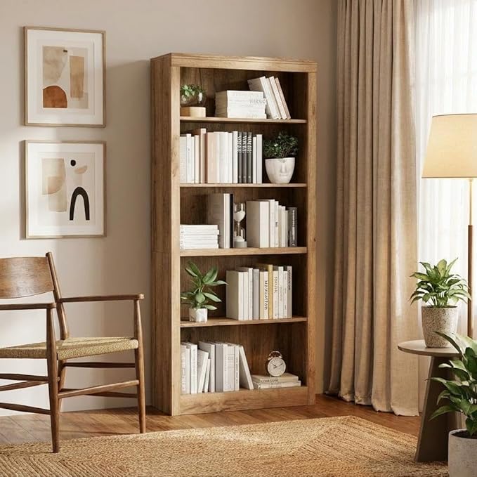 GarveeHome 71 in Tall Bookcase, Wooden Bookshelf - Image 3