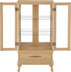 Curio Cabinet with Lighted, Tall Leg Glass Door Antique Cabinet with 1 Drawer - Image 6