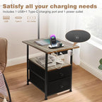 PESRAE Floor Lamp with Table & 2 Drawers, End Table with 3 Color Temperature - Image 3