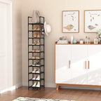 LANTEFUL Tall Narrow Shoe Rack for Entryway, 10-Tier Sturdy Metal Shoe Shelf - Image 2