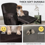 ANARACHON Leather Look Oversize Recliner Chair Covers, Thick 4 Pieces Recliner - Image 2