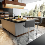 Homall Bar Stools Modern PU Leather Adjustable Swivel Barstools, Armless - Image 2