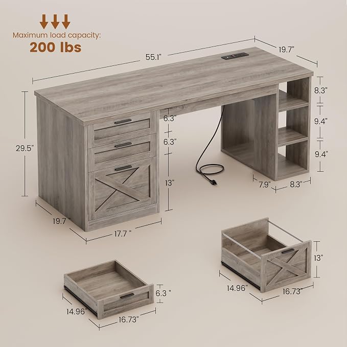 SEDETA 55.1" Executive Computer Desk - Image 2