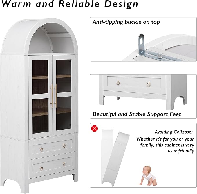 71" Arched Storage Cabinets - Image 6