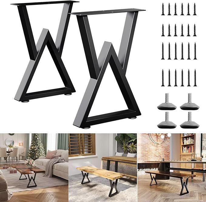 Metal Bench Legs 16 Inch Double Triangle Coffee Table Legs End Table Legs by ITeeLas