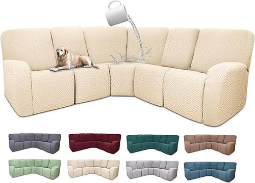 100% Waterproof Sectional Recliner Couch Covers by ROFASVCO