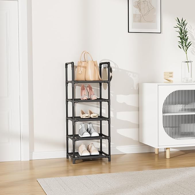 LANTEFUL Narrow Shoe Rack 5 Tier Shoe Shelf Storage - Image 2