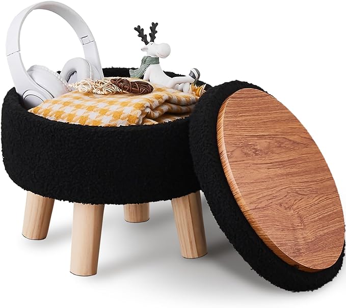 Wimarsbon Storage Ottoman, Modern Round Footrest by Wimarsbon