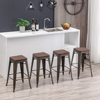 30" Backless Metal Counter Stool Height Bar Stools - Image 5