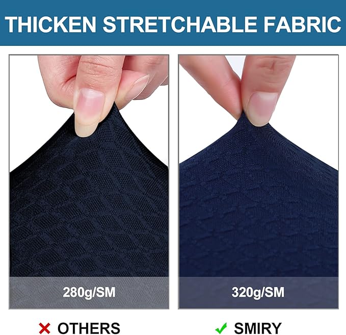 Smiry Waterproof Seat Covers for Dining Room Chairs Set of 2, Stretch Jacquard - Image 4