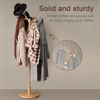 Muwuele Coat Rack, Solid Wood Coat Rack Freestanding - Image 6