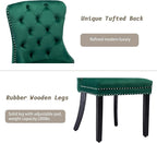 KCC Velvet Dining Chairs Set of 2, Upholstered High-end Tufted Dining Room Chair - Image 7