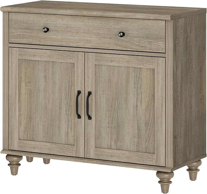 WAMPAT Farmhouse TV Stand for TVs Up to 43 inch, Wood Universal TV Stand - Image 7