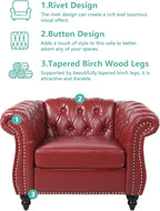 QHITTY 3 Piece Living Room Set, Sectional Chesterfield Sofa Chair Contemporary - Image 3
