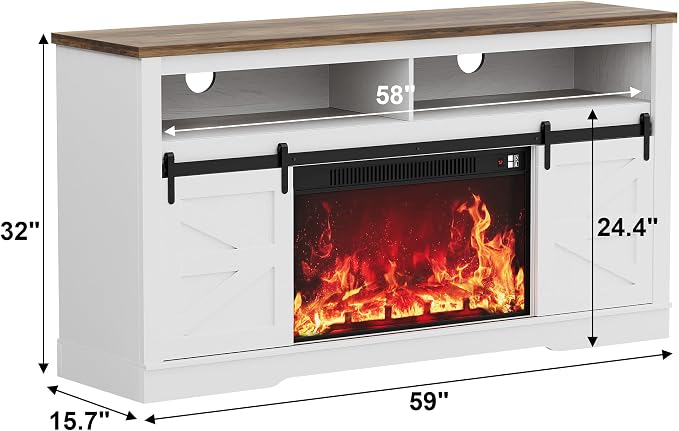 JUMMICO Fireplace TV Stand for 65+ Inch TV - Image 3