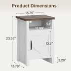 JUMMICO Farmhouse Nightstand, Modern Bedside Table - Image 7