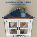 GarveeHome Tall Corner Cabinet, Farmhouse Corner Storage Cabinet - Image 6