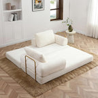 HANXIN 80 Inch Convertible Sleeper Sofa Bed, High Back Plush Corduroy Folding - Image 6