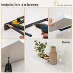 Fun Memories Floating Shelves for Wall, 12 Inch Set of 3 Rustic Wood Wall - Image 8