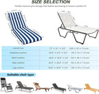 2 Pcs Outdoor Chaise Lounge Cushion 72" x 21" x 3", Folding Patio Lounge Chair - Image 3