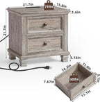 SAVOR LIFE Farmhouse Nightstand Set of 2 - Image 2