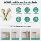 QDWIS Boho Wood Curtain Rods for Windows 28 to 48 inch, Rustic Decorative - Image 6