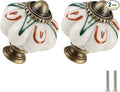 Ivory Pumpkin Knobs 2 Pack Ceramic Cabinet Knobs Vintage Drawer Pulls by Zernmiarder