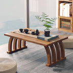 Portable Japanese Floor Table, Wooden Rectangular Coffee Table - Image 7