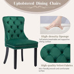 KCC Velvet Dining Chairs Set of 2, Upholstered High-end Tufted Dining Room Chair - Image 4