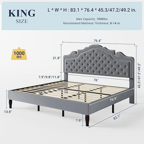 Allewie King Size Bed Frame - Image 2