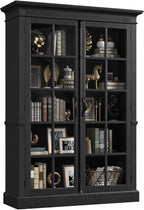 QUW Modern 65" Tall Display Cabinet, Farmhouse Curio Cabinets by QUW