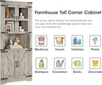 GarveeHome Tall Corner Cabinet, Farmhouse Corner Storage Cabinet - Image 4
