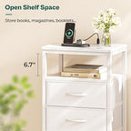 Huuger White Dresser with 5 Drawers & Charging Station, Tall Dresser - Image 9