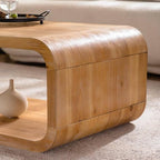 Modern Wood Coffee Table, Rectangular Minimalist Center Table - Image 6
