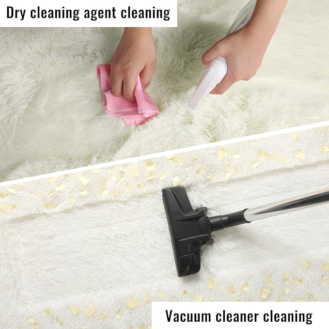 PAGISOFE White Fluffy Shag Washable Area Rugs - Image 9