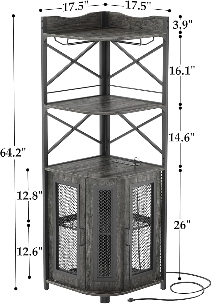 Aheaplus Corner Bar Cabinet - Image 3